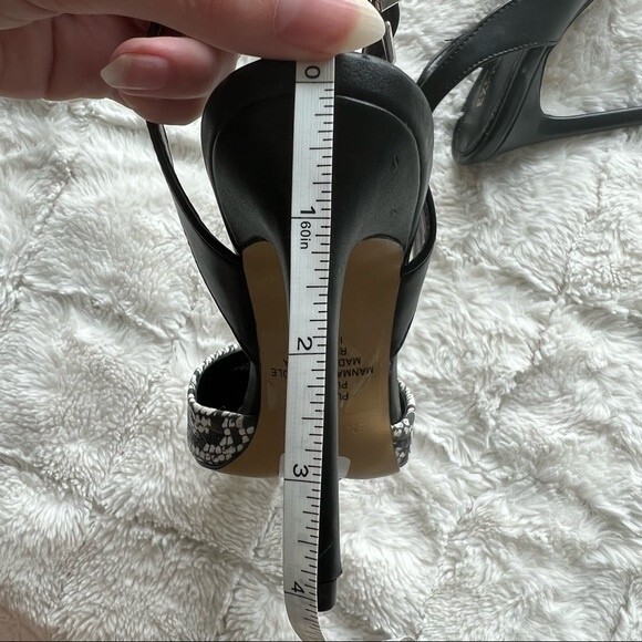 Express Snake Slingback Heels Black White 7.5 - Picture 7 of 9